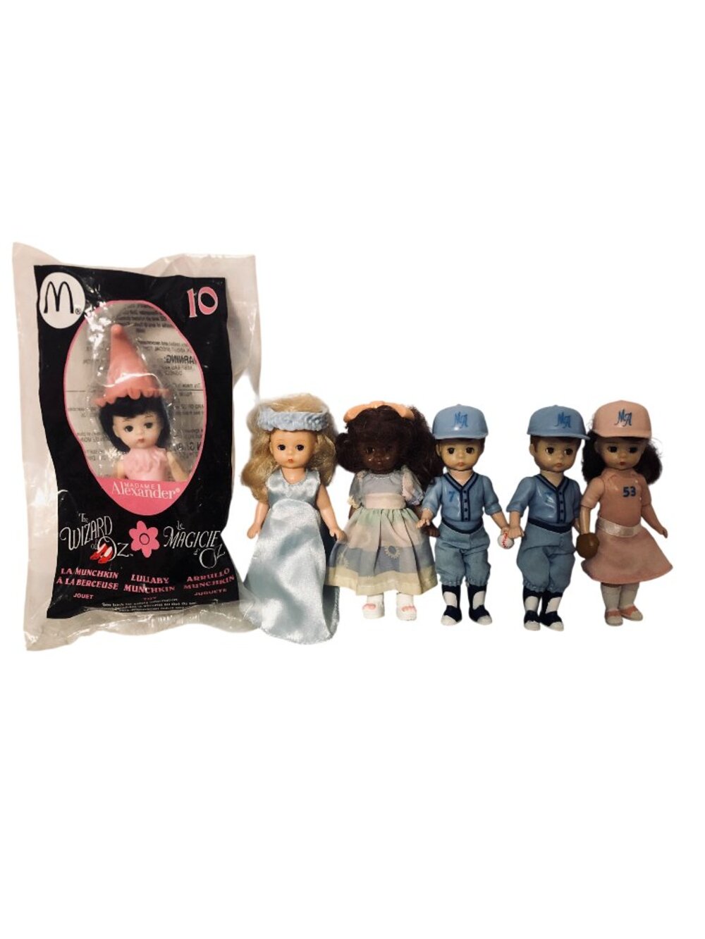 Lot of 6 McDonalds Madame Alexander Dolls 5" Wizard of Oz NIP, Baseball & Disney